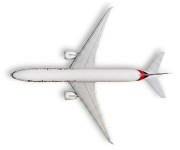 Boeing 777-300ER Emirates widok z góry
