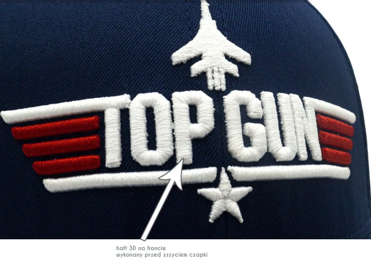 Czapka baseballowa Top Gun z napisem 3D na froncie