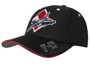 Czarna czapka baseballowa z daszkiem, bejsbolówka, haft F-16