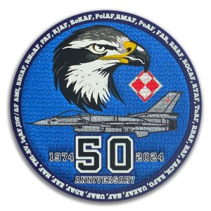 Naszywka z ostrym rzepem 50 lat ikony lotnictwa F-16