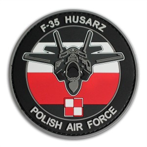 Naszywka guma 3D z ostrym i miękkim rzepem F-35 Husarz Polish Air Force