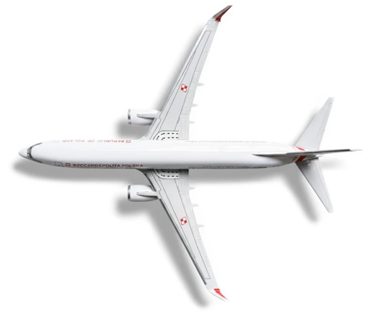 Boeing 737 Rządowy Piłsudski widok z góry