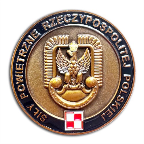 Coin Siły powietrzne RP awers stare złoto